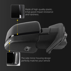 Right Passenger Side Door Mirror Compatible with 2015-2020 15pin | Electric folding Memory Blind Spot Turn Signal Lamp Puddle Lamp Gloss Black Rear View Replaces FL3Z17682JB, FO1321528