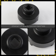 Dasbecan 9PCS Spindle Nut Socket KM04-KM12 1/2" Drive Axle Locknut Tool