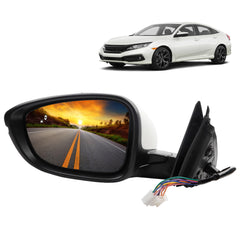 Left Driver Side Door Mirror Compatible with Honda Accord EXL Hybird Touring 2018-2022 Power | Heated | Blind Spot Detection |Turn Signal | HO1320330 76251TVAA31ZJ, (8Pins-White)