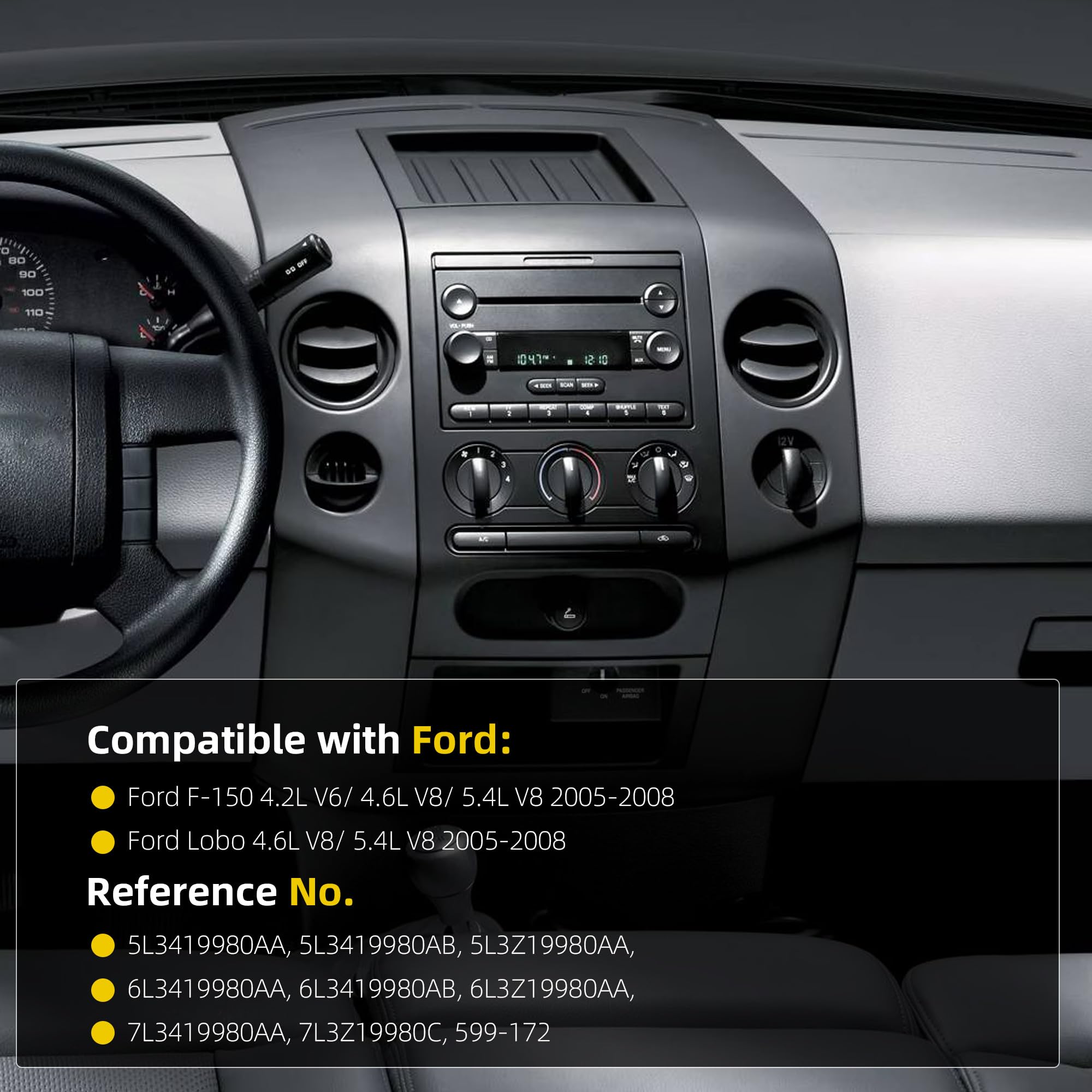 599-172 AC Control Panel Compatible with Ford F-150 & Ford Lobo 2005-2008, HVAC Climate Control Module Replaces 599172 5L3419980AA - Dasbecan