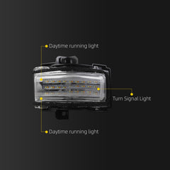 Dasbecan Right LED Tow Mirror Turn Signal Lamp w/DRL Compatible with Ford