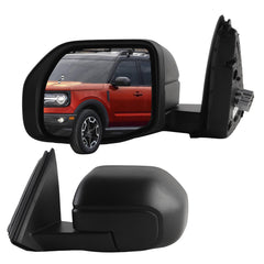 Side Rear View Mirror Compatible with 2021-2025 Ford Bronco Sport Power Glass Blind Spot Manual Folding HD Glass Lens Door Mirror Driver Left Replace# M1PZ17683A M1PZ17683A-PFM(5pin)