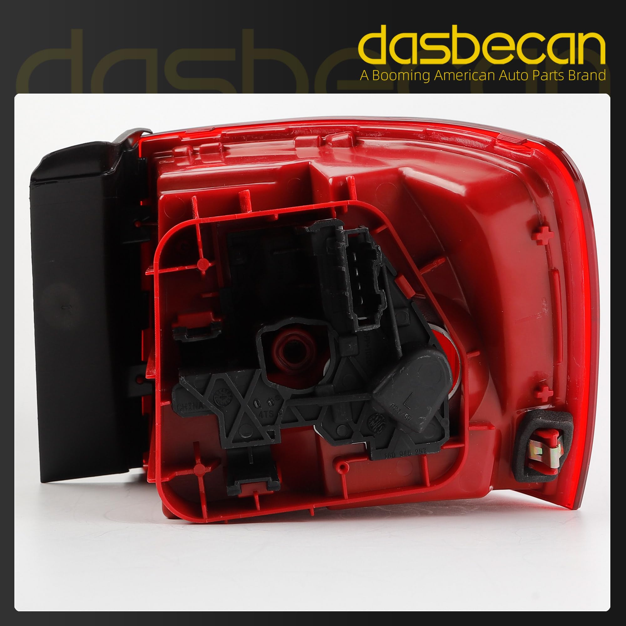 Driver Tail Light Assembly Compatible with 2011-2014 Volkswagen Jetta Rear Lamp Outer Left Side with Halogen Bulbs Rear Taillight, Cannot fit to Hybrid Replaces# VW2804107 5C6945095D - Dasbecan