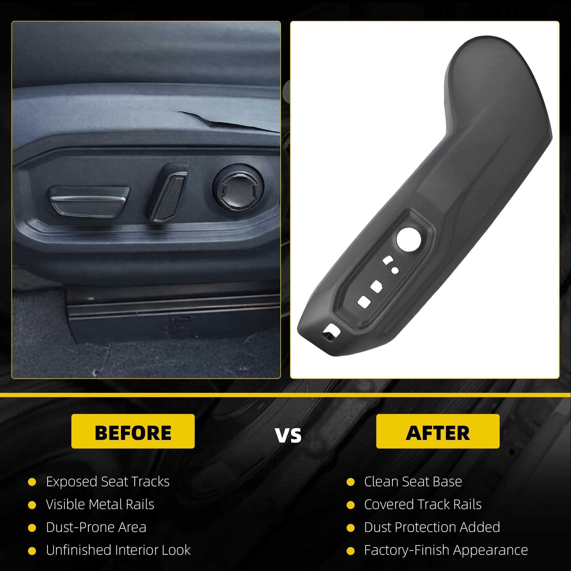 Seat Trim Panel Compatible with Toyota Sequoia 2023-2025, Toyota Tundra 2022-2025, Driver Seat Cover Replaces# 71806-0C100-C0 71806-0C101-C0 - Dasbecan