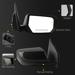Side Rear View Mirror Compatible With 2023-2026 Chevy Colorado Power Glass Heated Electric adjustment Door Mirrors Right Passenger Side Replace# 87845755 85655425 85655425-PFM(5 Pins)