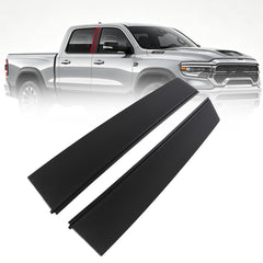 Rear Door B-Pillar Trim for 2019-2026 Ram 1500 DT Pair Set | Door Window Trim Panel Exterior Moulding Kit Driver And Passenger B‑Pillar Molding UV anti‑fade Replace 68292930AD 68292931AD