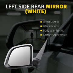 Side Mirror For 2025 2026 Tesla Model Y Juniper White Left 13Pin OE#213096900A,2130969-00-A Mirror Memory Power Folding Power Glass RearView Mirror Left Driver Side Door Mirror