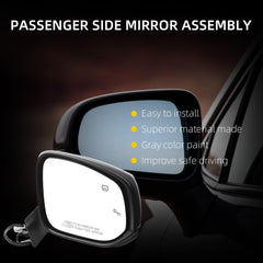 Passenger Side Mirror Compatible With 2021-2025 Toyota Sienna w/Manual Folding Power Glass Heated Blind Spot Right Door Mirror Replace#8791508040 TO1321426(6Pins) Gray