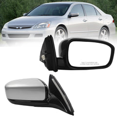Right Passenger Side Mirror Compatible with 2003-2007 Honda Accord Door Mirrors With Manual Folding Power Glass Replace#HO1321152 Alabaster silver metallic Cover 3pins
