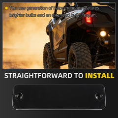 Tail Light Smoked Brake Light Stop Tail Light UTV Rear Lamp Compatible with 2014-2025 Honda Pioneer 520 700 1000 Replace# 33700-HL3-A01