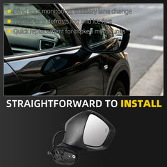 Side Mirror For Mazda CX-5 2015 2016 Blind Spot Right 7 Pins Black Passenger Side Rear View Mirror Power Glass Heated Turn Signal Light Manual Folding Door Mirrors OE# KR2269182B CLH85707052