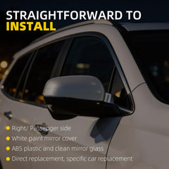 Right Mirror Compatible With 2016-2018 Honda Pilot 11pins White With Power Heated Glass Camera Manual Folding Passenger Door Rearview Mirror Replace# HO1321289 76200TG7A11ZD 76200-TG7-A11