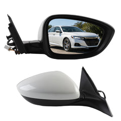 Side Rear View Mirror Compatible with 2023-2026 Honda Accord Power Glass Blind Spot Manual Folding HD Lens White Passenger Right Door Mirror Replace#7620830BA01 HO1321358(5pin)