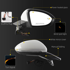 Dasbecan Side Mirror Compatible with VW Golf MK7 2015 to 2020