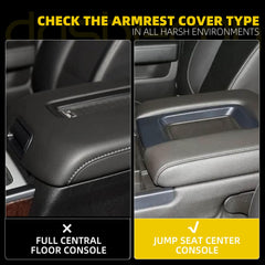 Center Console Lid Compatible with 2014-2018 Chevy Chevrolet Silverado/GMC Sierra 1500 2500HD 3500HD Front Center Console Armrest Lid with Liner Mat Replace# 22881398(Gray)