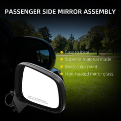 Right Passenger Side Mirror Compatible with 2017-2022 Chevy Trax with Power Glass, Manual Folding, Non Heated, Black Mirror Cover Replace# GM1321578 42654471 (3Pins)
