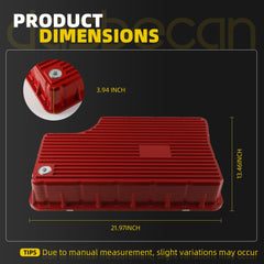 Transmission oil pan Compatible With 11-19 Ford F250 F350 (Red) For 2011-2019 Ford F250 F350 F450 F550 Super Duty 6.7L with 6R140 Transmission Replace# 328052010