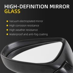 Left Driver Side Mirror Compatible with Toyota Corolla 2014-2019 Power Glass Heated with Turn Signal Light Door Mirror Assembly Replaces 8794002F50 White 7Pins