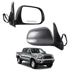 Passenger Side Mirror Compatible with 2012-2015 Toyota Tacoma 5pin Grey Right Mirror with Turn Signal Light/ Power Adjust Glass / Manual Folding Replace TO1321283/ 87910-04190