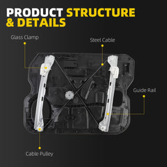 Dasbecan Front Left Window Regulator Without Motor Compatible with Dodge Ram 1500 2500 2009-2012 Replaces# 68044849AA 68044849AB