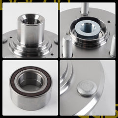 Dasbecan 2 x Front Wheel Bearing and Wheel Hub Kit with Nut