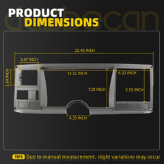 Center Dash Bezel Dashboard Trim Cover Compatible with Chevy Silverado GMC Sierra Truck 1998-1994 AC Air Vent Panel Outlet Kit