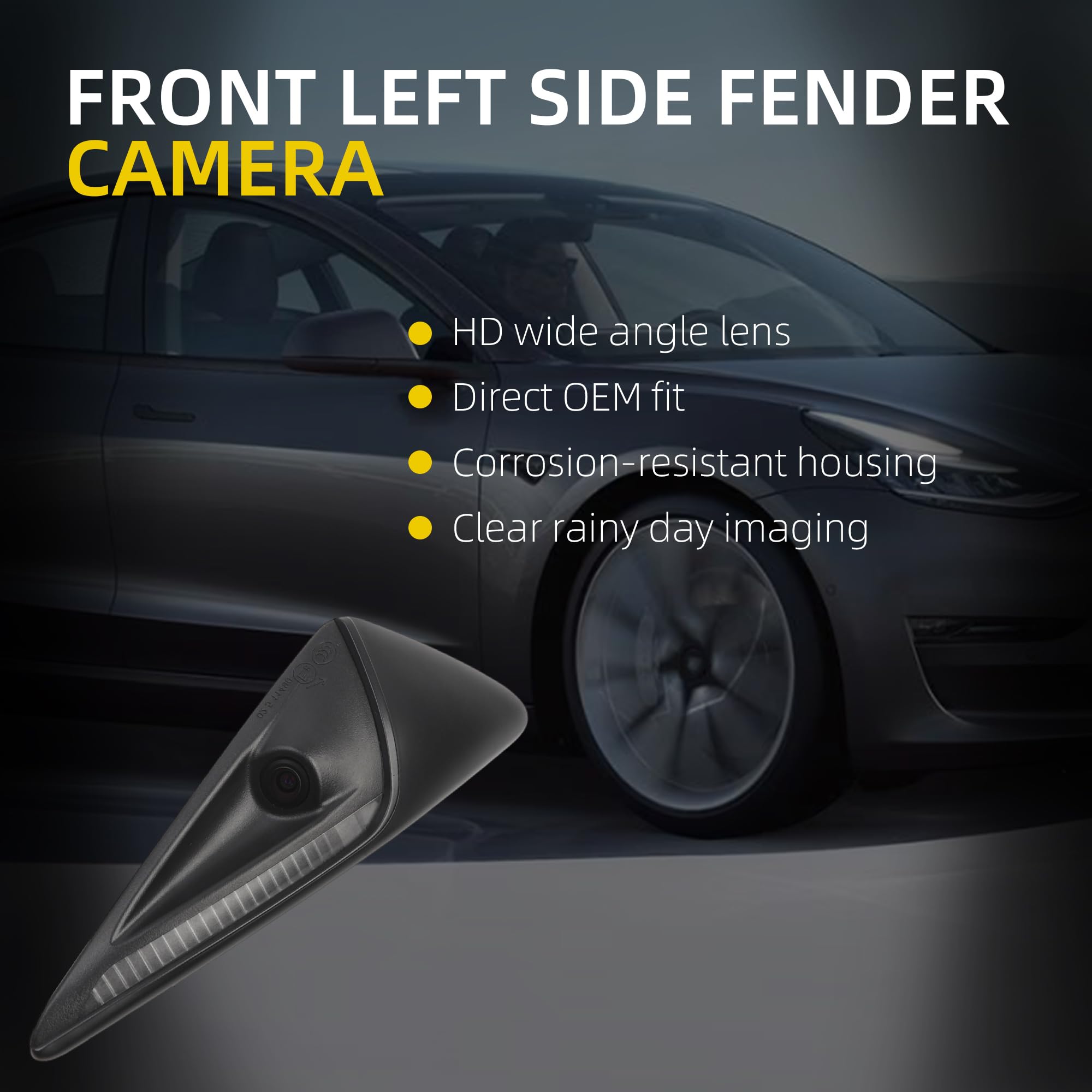 Fender Camera Front Fender Camera Compatible with 2017-2023 Tesla Model 3 2020-2023 ...
