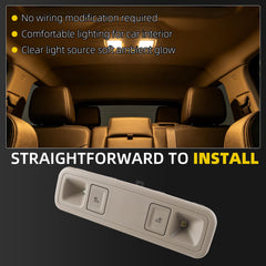 Rear Interior Dome Light Compatible with Chevrolet Silverado/Suburban/Tahoe/Volt GMC Sierra/Yukon Cadillac Escalade Roof Reading Lamp Replaces# 84398398 23155119 23487171 84407747(Beige)