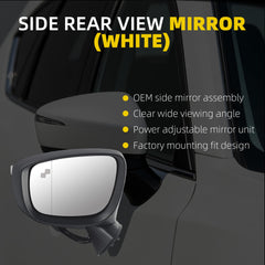 Side Mirror For Mazda CX-5 2015 2016 Blind Spot Left 7 Pins White Driver Side Rear View Mirror Power Glass Heated Turn Signal Light Manual Folding Door Mirrors OE# KR2569181A CLH85707051
