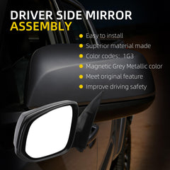 Driver Side Mirror Compatible with 2016-2023 Toyota Tacoma Grey Left Door Mirror w/Power Glass/Heated Glass Feature Replace# 8794004230 (5pins)