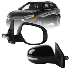 Right Passenger Side Mirror Compatible with 2014-2019 Mitsubishi Outlander Sport with Power Heated Glass, Power Folding, Turn Signal Light, Black Cap Replace# 7632B746(9Pins)