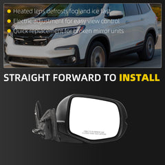 Side Rear View Mirror Compatible with 2016-2022 Honda Pilot Power Heated Turn Signal ABS Housing Door Rearview Mirror Passenger Right 76200TG7A81ZD HO1321334(6pin)