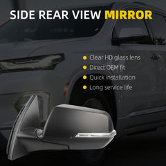 Side Rear View Mirror Compatible with 2022-2023 Chevy/Chevrolet Traverse LT Door Rearview Mirror Heated Manual Folding Turn Signal Blind Spot With HD Camera Driver Left 84952624(8pin)