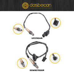 Oxygen O2 Sensor 2PCS Compatible with Elantra 1.8L 2.0L L4 2011-2014 Left Right Upstream & Downstream Replaces# 234-5083 234-4550