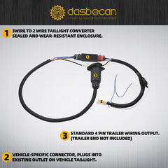 Trailer Wiring Harness 7-Pin Compatible with 16-23 Honda Pilot, 19-23 Honda Passport Replace# 56421 118286