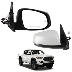 Passenger Side Mirror Compatible with 2016-2023 Toyota Tacoma White Right Door Mirror w/Power Heated Glass/Blind Spot Light/Turn Signal Feature Replace# 8791004250 (8pins)