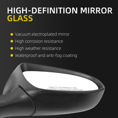 Passenger Side Mirror Black Compatible with Toyota Camry 2015 2016 2017 Heated Manual Folding Power Glass Right Door Mirror Replaces#TO1321320 (5PINS)