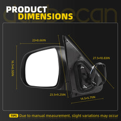 Dasbecan Side Mirror Assembly Compatible with 2012-2015 Toyota Tacoma
