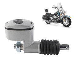 Dasbecan Upgraded Chrome 3/4" Rear Brake Master Cylinder with Nut Compatible with 1999-2007 Harley Touring Electra/Road Glide, Road King, Street Glide & 2000-2017 Softail, Replace# 41755-99 41767-05A
