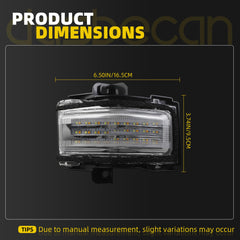 Dasbecan Right LED Tow Mirror Turn Signal Lamp w/DRL Compatible with Ford