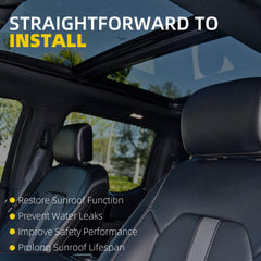 6-PCS SUNROOF Glass Cables Guide Tracks & Side Concertina Blinds COMPATIBLE WITH 2015 2020 Ford F150/F250/F350/F450 Crew Cab Pickup 4-Door Replace FL3Z16502C22 FL3Z1651070E FL3Z16500A66A