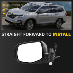 Side Rear View Mirror Compatible with 2016-2022 Honda Pilot Power Heated Turn Signal ABS Housing Mirror Memory Door Rearview Mirror Driver Left 76250TG7A71ZE-PFM HO1320335(10pin)