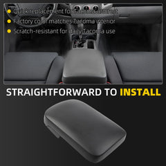 Center Console Lid Compatible with 2005-2015 Toyota Tacoma Front Seat Center Console Armrest Lid Replace# 58905-AD020-B0（Black）