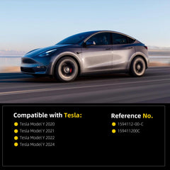 Side Rear View Mirror Compatible with 2020-2024 Tesla Model Y Power Heated Power Folding with Mirror Memory Right Passenger Side #1594112-00-C 159411200C (Black 13pin)
