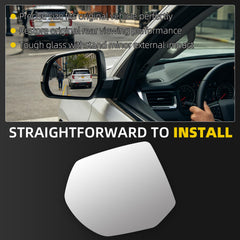 Side Mirror Glass For 2021-2026 GMC Yukon Chevy Suburban Driver Fit Cadillac Escalade Chevrolet Tahoe,Blind Spot,Heated,Left Side View Mirror,OE# 84315163 84642722 GM1324218 GM1324217