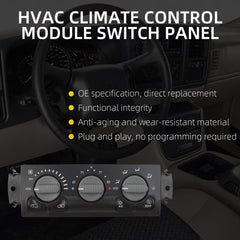 599-215 HVAC Climate Control Module Switch Panel W/A/C AUTO Compatible with 2000-2002 Chevy Silverado Avalanche Suburban Tahoe GMC Sierra Yukon Replaces# 12208020 15060162 15126603 15748167