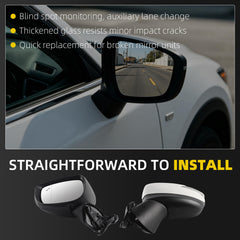 Side Mirror For Mazda CX-5 2015 2016 Blind Spot Left 6 Pins White Driver Side Rear View Mirror Power Glass Turn Signal Light Manual Folding Door Mirrors OE# KR2469181A CLH85707055