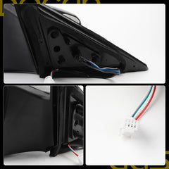 Left Driver Side Mirror Compatible with Nissan Altima 2013-2018 Sedan Non-Heated Non-Folding Power Adjustable Glass Replaces NI1320223 963023TH0A Black 3Pins - Dasbecan