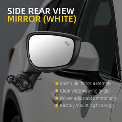 Side Mirror For Mazda CX-5 2015 2016 Blind Spot Right 6 Pins White Passenger Side Rear View Mirror Power Glass Turn Signal Light Manual Folding Door Mirrors OE# MA1321208 CLH85707056