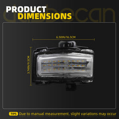 Dasbecan Left LED Tow Mirror Turn Signal Lamp w/DRL Compatible with Ford